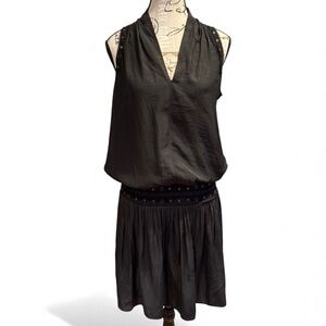 Ramy Brook Black Studded Sleeveless Drop-Waist Dress – Size M